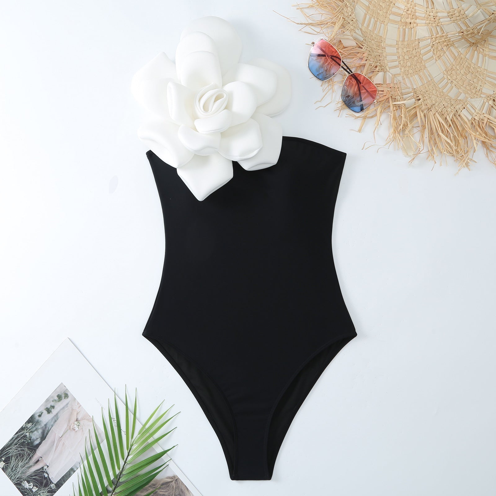 One Piece Swimsuit Women Skinny Slimming Big Floral Spring Swimsuit Suit Chiffon Dress Bella Mia