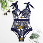 One Piece Swimsuit Women Tight Conservatively Thin Retro Hard Bag Swimsuit Chiffon Dress Bella Mia