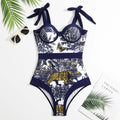 One Piece Swimsuit Women Tight Conservatively Thin Retro Hard Bag Swimsuit Chiffon Dress Bella Mia