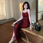 Women Contrast Color Suspenders Dress Summer Sexy Slim Fit Pure Dress for Women Bella Mia
