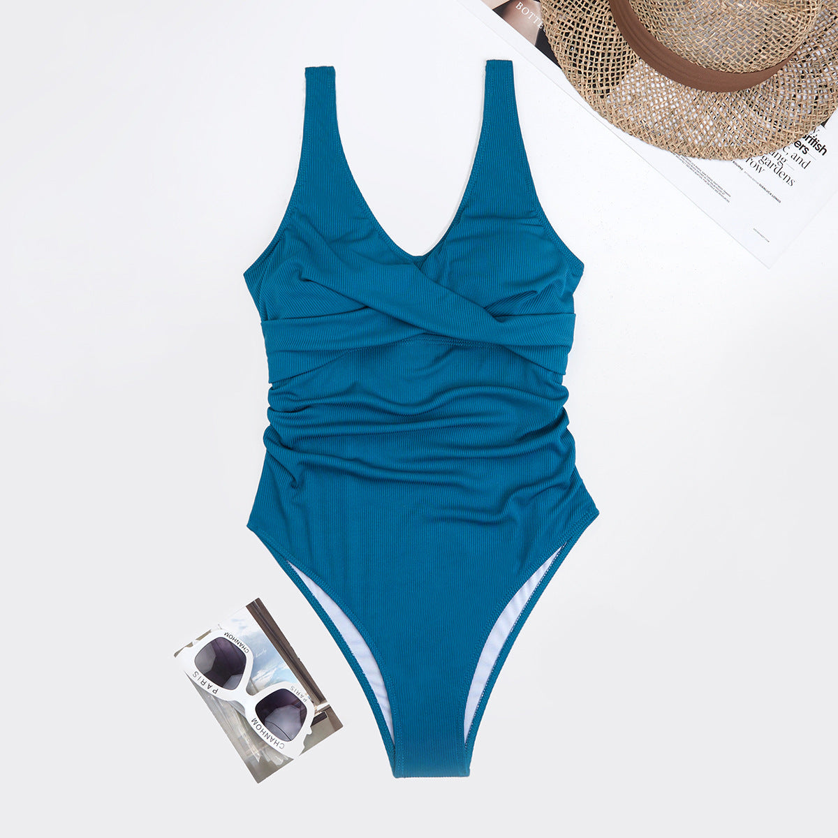 Swimsuit Women Triangle One Piece Solid Color Bikini Sports Conservative Swimsuit Bella Mia