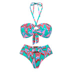 Push up Bikini Sexy High Waist Bikini Split Three Piece Swimsuit Women Chiffon Bella Mia
