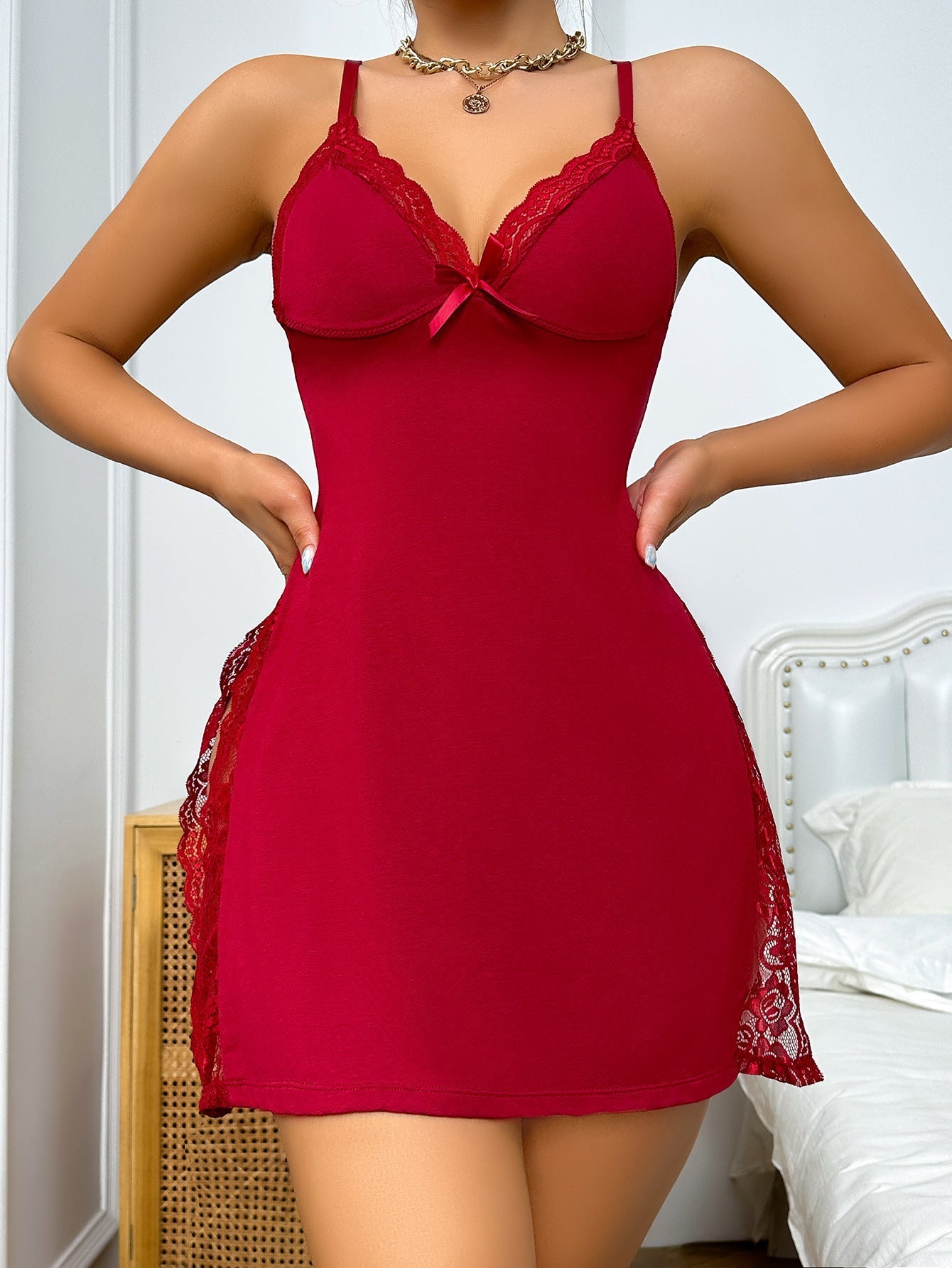Summer Sexy Sling Midi Dress Sexy Lingerie Women Seductive Home Wear Bella Mia