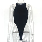 Summer Women Clothing Slim Vest Top Sexy Halter Sleeveless High Slit Bodysuit Bella Mia