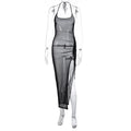 Women Clothing Summer Mesh Sexy See through Slit Slim Fitting Dress Bella Mia