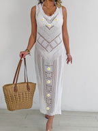 Beach Beach Cover Up Women Sexy Cutout Woven Shirt Vest Dress Hand Crocheted Stitching Holiday Dress Bella Mia