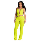 Women Clothing Supply Circle Decoration Sexy Halter Cropped Outfit Slim Fit Bodysuit Bella Mia