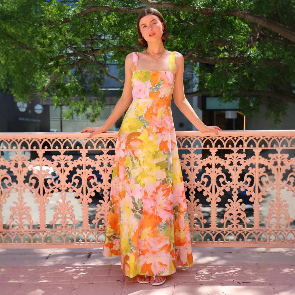 Summer Vacation Strap Dress Floral Swing Dress Bella Mia
