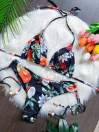 Sexy Bikini Floral Split Bikini Beach Vacation Backless Swimsuit Bikini Gather Swimwear Bella Mia