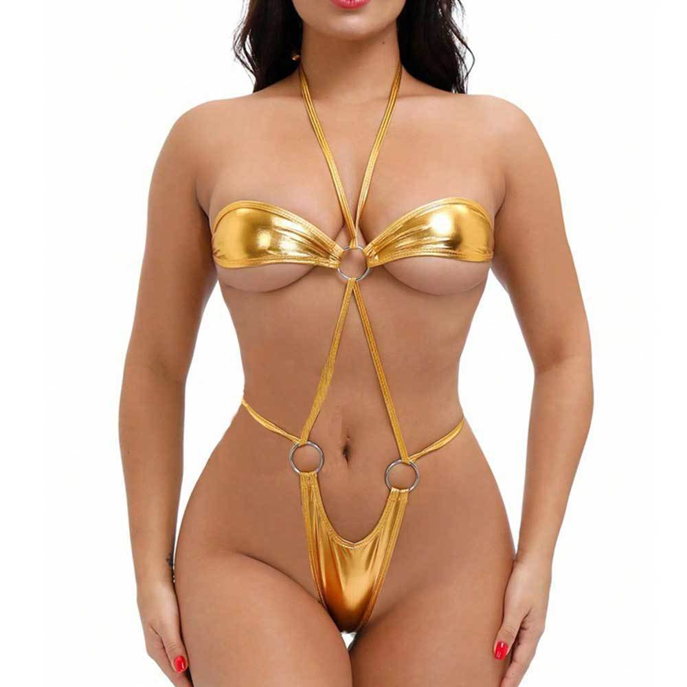 One Piece Swimsuit Sexy Lacing Tight Halter One Piece Swimsuit One Piece Swimsuit Bella Mia