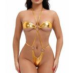 One Piece Swimsuit Sexy Lacing Tight Halter One Piece Swimsuit One Piece Swimsuit Bella Mia