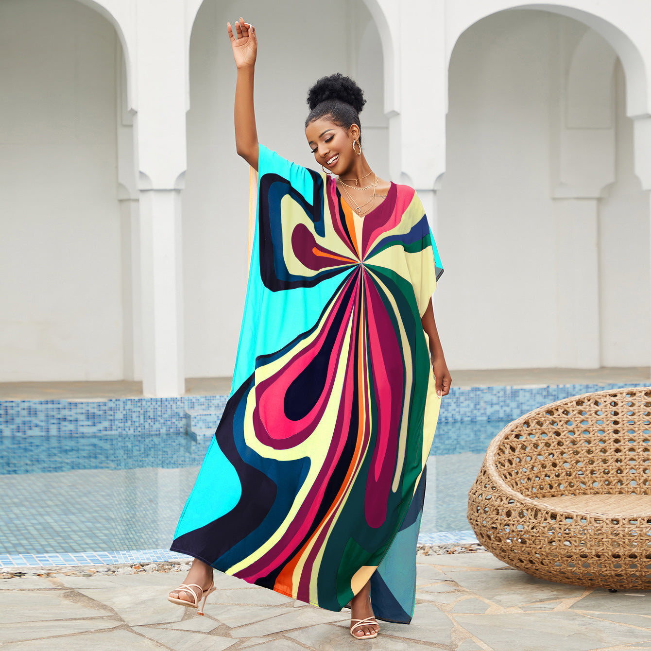 Beach Cover up Loose Robe Vacation Maxi Dress Swimsuit Outwear Women Bella Mia