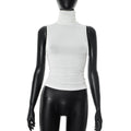Women Clothing Summer Elegant Sleeveless Solid Color Turtleneck Backless Top Bella Mia