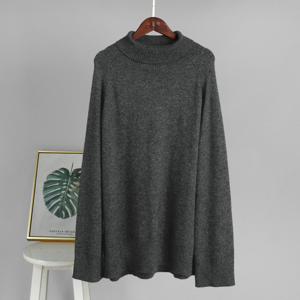 Wool Turtleneck Sweater Autumn Winter Loose Pullover Sweater Thermal Knitting Sweater for Women Bella Mia