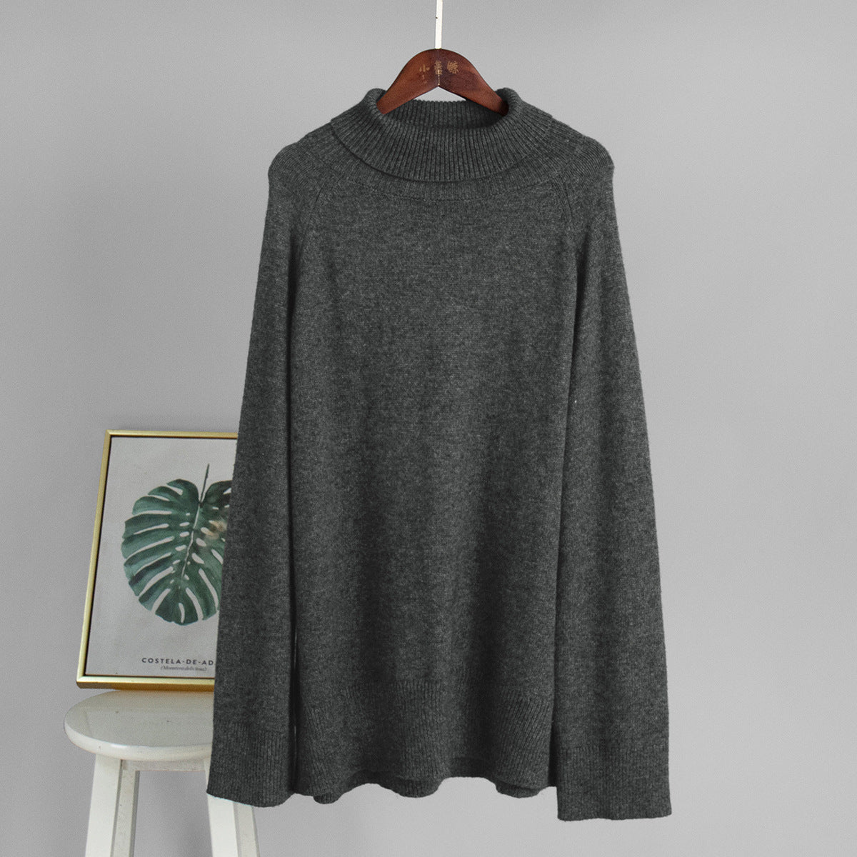 Wool Turtleneck Sweater Autumn Winter Loose Pullover Sweater Thermal Knitting Sweater for Women Bella Mia