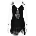 Arrival Backless Dress Sexy Trend Mesh Splicing Sling Cropped Outfit Short Dress for Women Bella Mia