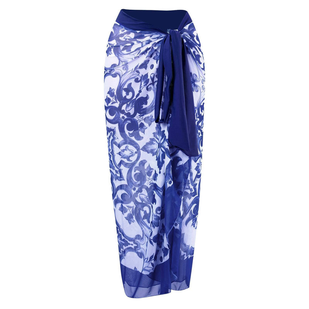 One Piece Swimsuit Women Skinny Slimming Vintage Printed Chiffon Dress with Steel Bracket Hard Bag Swimsuit Bella Mia