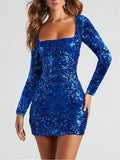 Dress Sexy Backless Long Sleeves Sequ Socialite Dress Bella Mia