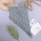 Spring Summer Women Clothing Sexy See-through Hollow Out Cutout Knitted Dress Open Oblique Tassel Beach Skirt Bella Mia