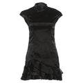 Summer Women Clothing Trendy Wild Short Flounced Hemline Slim Fit Dress