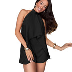 Women Clothing Cold Shoulder Sleeveless Halter Backless Jumpsuit Casual Women Pants Bella Mia