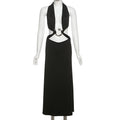 Spring Summer Women Clothing Sexy Halter Deep V Plunge neck Backless Three Dimensional Snake Decoration Dress Bella Mia