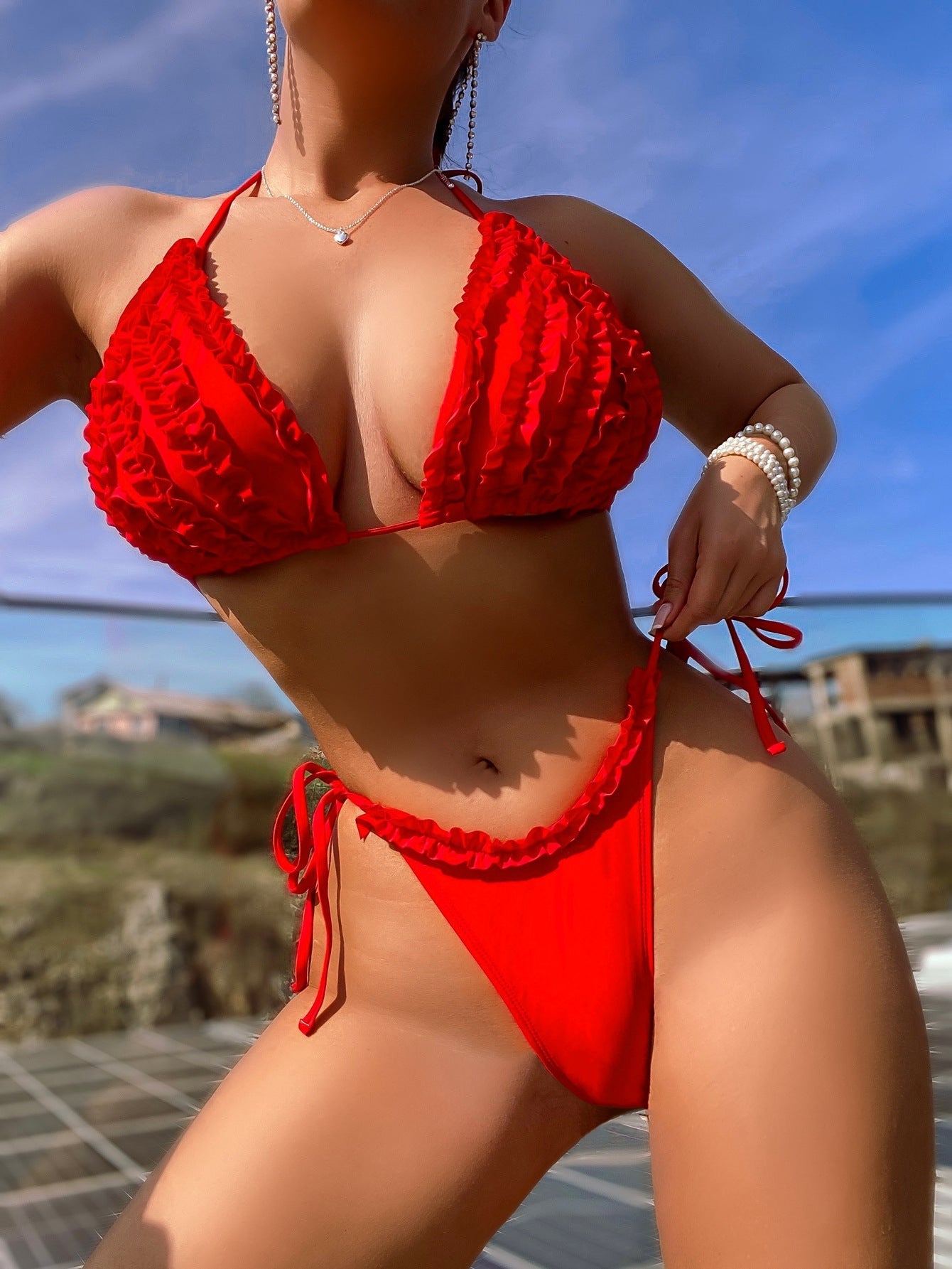 Bikini Bandage Swimsuit Sexy Swimsuit Women Lace Swimsuit Solid Color Bikini Bella Mia