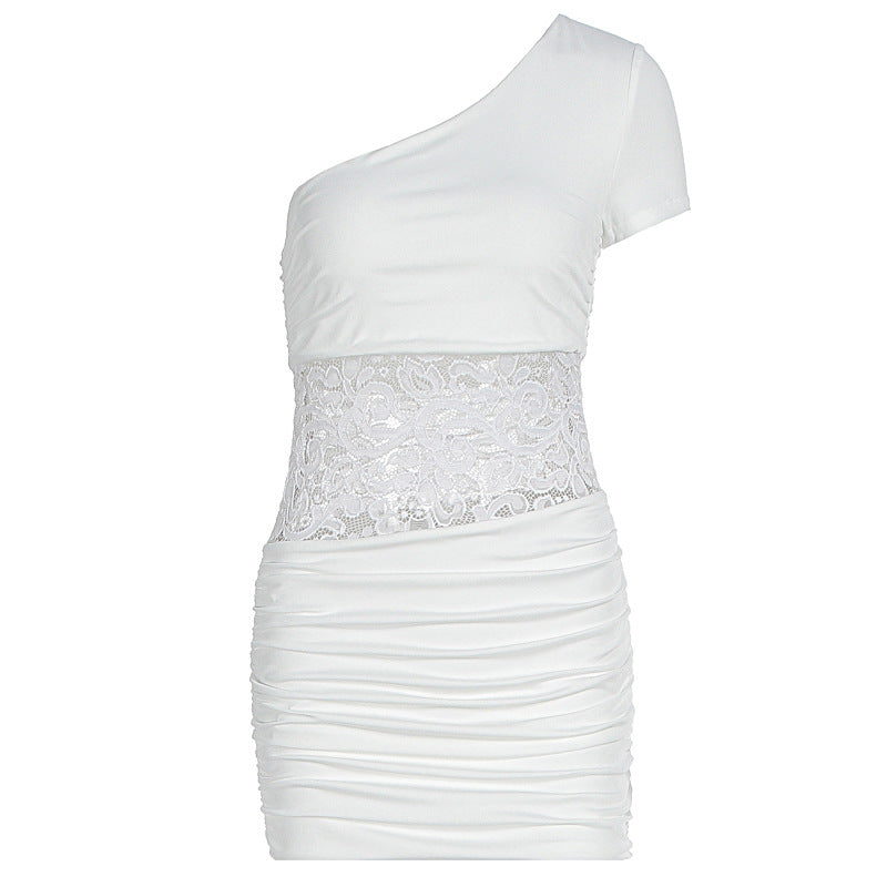 Summer Women Clothing Sexy Shoulder Lace Slim Fit Patchwork Hip Bag Dress Bella Mia