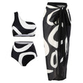 Retro Split Swimsuit Sexy One Shoulder Swimwear Chiffon Beach Skirt Set Bella Mia