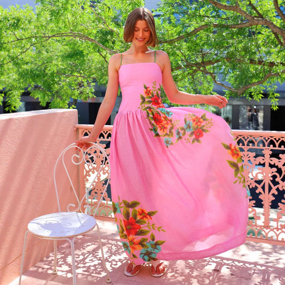 Summer Women Camisole Printing Backless Dress Women Bella Mia
