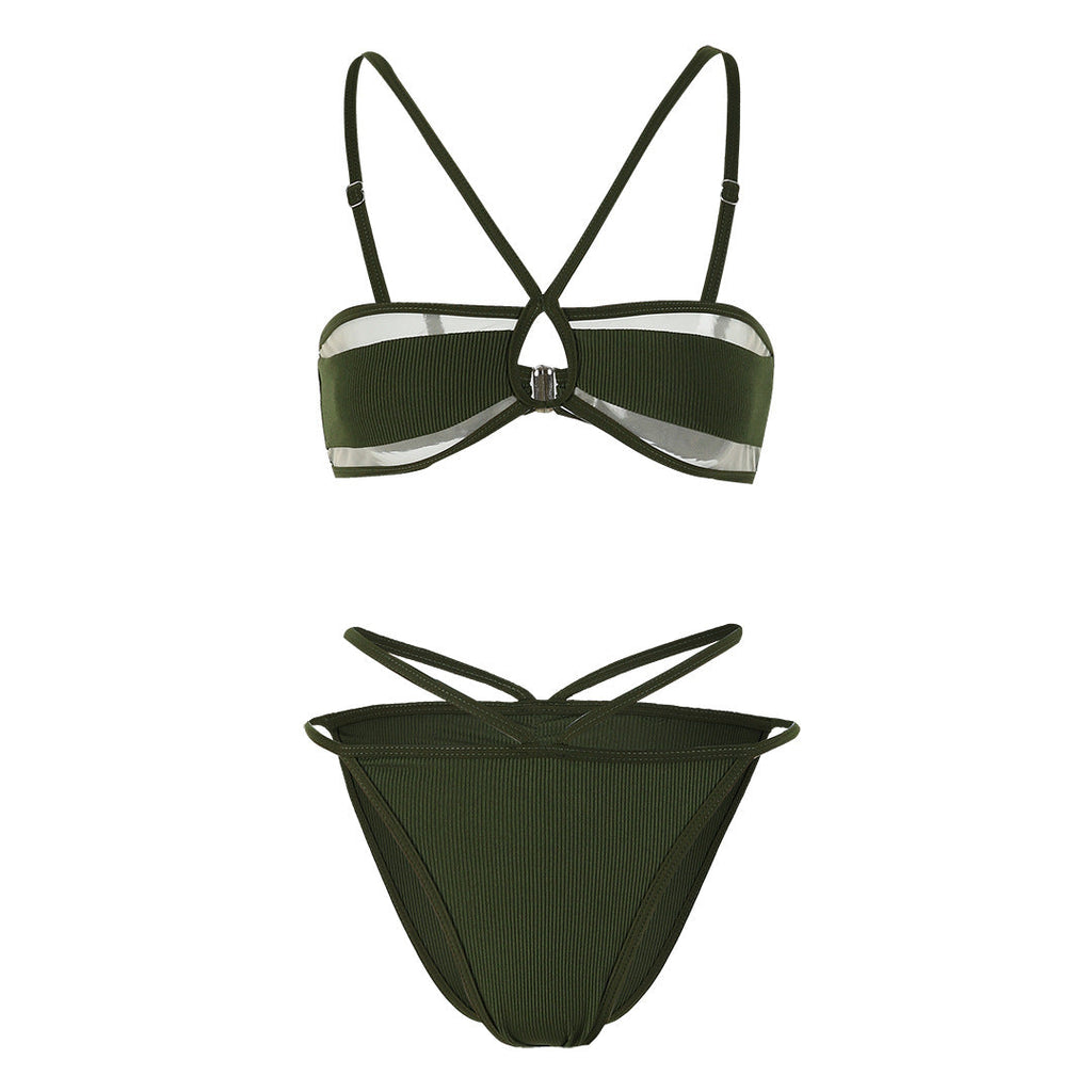 Miniature Three Point Solid Color Bikini Sexy Split Swimsuit Women Bikini Bella Mia