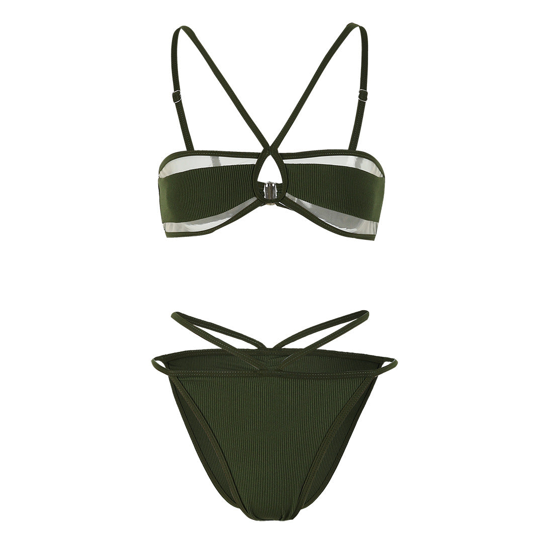 Miniature Three Point Solid Color Bikini Sexy Split Swimsuit Women Bikini Bella Mia
