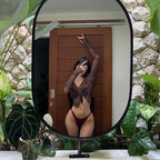 Summer Beach Sun Protection Sexy Mesh Floral Print Wooden Ear Sheer Long Sleeve With Finger Stall Cropped Top Bella Mia