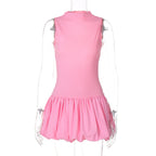 Women Clothing Summer Sexy Back Hollow Out Cutout Out Slim Fitting Patchwork Pleated Dress Women Bella Mia