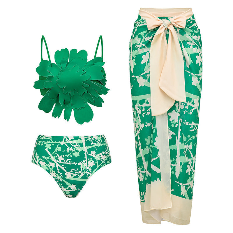 Split Bikini Three Dimensional Floral Heavy Industry Slimming Swimsuit Women Bella Mia