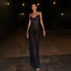 Spring Summer Women Clothing Sexy Backless See through Sling High Waist Hip Bag Dress Bella Mia