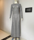 Mesh Striped Beach Vacation Sexy Dress Knitted Hollow Out Cutout Out Maxi Dress Blouse Summer Bella Mia