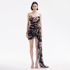 Spring Summer Printing Three Dimensional Embroidered Tube Top Dress Mesh Design Bella Mia
