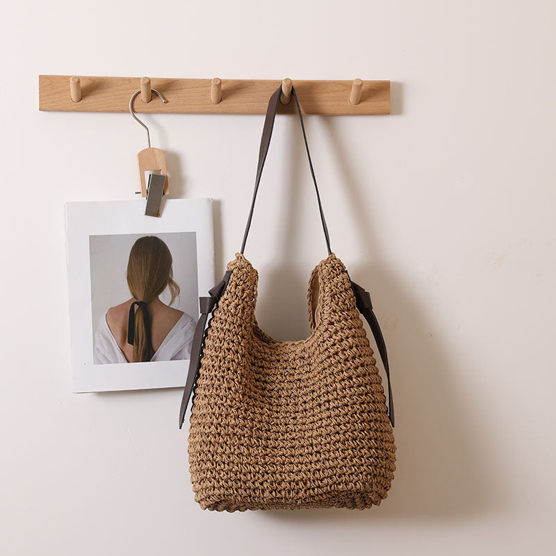 Tassel Large Capacity Straw Bag Niche Woven Bag Women Vacation Beach Bag Casual Shoulder Bag Bella Mia