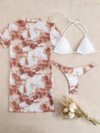 Bikini Outer Single Swimsuit Bikini Women Split Sleeved Blouse Swimsuit Three Piece Yongzh Bella Mia