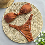 Bikini Sexy Bikini Solid Color Tube Top Split Women Swimsuit Swimsuit Women Bella Mia