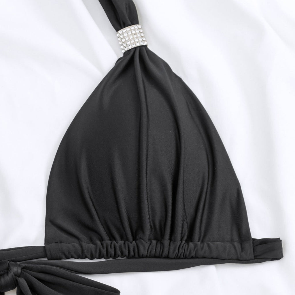 Bikini Solid Color Tied T Shaped Sexy Bikini Split Swimsuit Swimwear Bella Mia