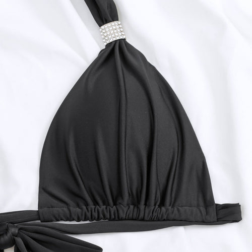 Bikini Solid Color Tied T Shaped Sexy Bikini Split Swimsuit Swimwear Bella Mia