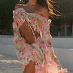 Sexy Floral Lace up Beach Skirt Set Arrival Lace Dress Bella Mia