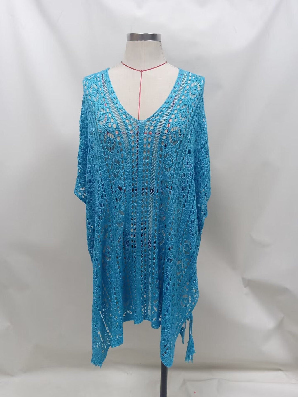 Summer Bikini Sun Protective Blouse Hollow Out Cutout Split Sexy Beach Dress for Women Crochet hook Crochet hook Crochet hook Bella Mia