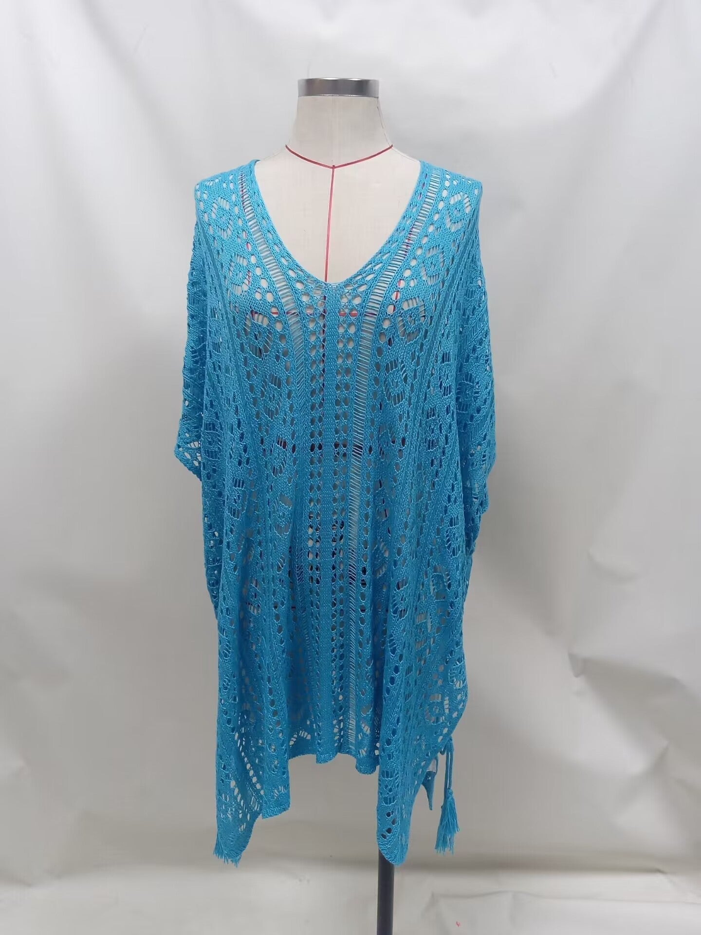 Summer Bikini Sun Protective Blouse Hollow Out Cutout Split Sexy Beach Dress for Women Crochet hook Crochet hook Crochet hook Bella Mia
