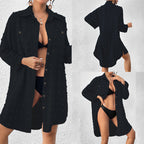 Vacation Sun Protection Clothing Women Beach Jacket Beach Cover Up Breasted Shirt Swimsuit Outwear Bella Mia