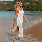 Knitted Crochet Beach Cover up Sexy Cutout Seaside Holiday Sun Protection Shirt Bikini Cover up Crochet hook Bella Mia