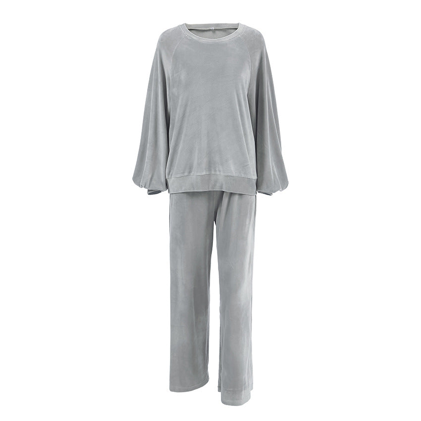 Autumn Winter Long Sleeved Trousers Comfortable Pajamas Women Warm Loose Outerwear Homewear Bella Mia