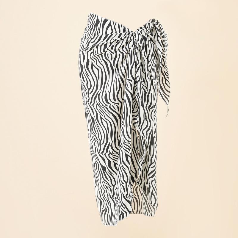 Chiffon Printed Beach Cover up Sexy Slit Skirt Vacation Skirt Beach Cover Up Women Bella Mia